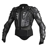 Motorrad Schutz Jacke Atmungsaktiv Einstellbar Brustschutz Sport Fallschutz Schutzjacke Motocross Protektorenjacke (Schwarz, XL)