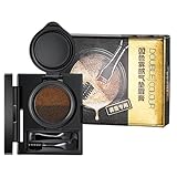 Wasserfeste Augenbrauen- und Eyeliner-Creme – Augenbrauen-Schablone mit Stempel | Zweifarbiges Augenbrauen-Puder und Gel, Damen-Make-up-Set mit doppelseitigem Pinsel, wasserfestes Augenbrauen-Make-up,