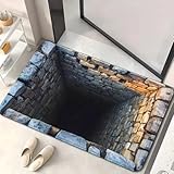 RUGMRZ Moderner Teppich rutschfeste Verschmutzung Beständige Wasserbare Falle Wohnzimmer Dauerhaft Rutschstopp Blau Boden Sitzecke 50X80CM
