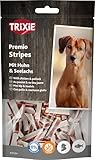 TRIXIE Premio Stripes mit Huhn & Seelachs - glutenfrei & ohne Zuckerzusatz - 65 % Fleisch- & 18 % Fischgehalt - perfekte Belohnung für Training & Spaziergänge - 75g - 31534