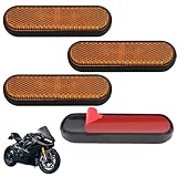 GIFANEO 4 Stück 100 x 24 x 8mm Motorrad Fahrrad E4 Reflektor Gabel-Reflektor,Reflektor Gelb,Selbstklebend Rückstrahler Fahrrad,Katzenaugen Fahrrad