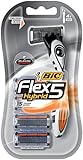 BIC Flex 5 Hybrid Herren Einwegrasierer mit 5 Klingen, 1 Griff und 4 Kartuschen