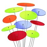 SUNPLAY 'Sonnenfänger-Scheiben im FARBMIX, 10 Stück im Set, 5 Stück à 7 cm und 5 Stück à 10 cm Durchmesser + 35 cm Schwingstäbe