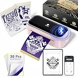 Phomemo Tattoo Drucker, Thermodrucker Tattoo Bluetooth, TP31 Small Tattoo Stencil Drucker mit 30 pcs Transfer Papier für Tattoo-Anfänger und Temporäre Tattoos, Kompatibel mit Smartphone und Tablet