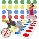 WUGU Twister Spiel für Kinder & Erwachsen, Kindergeburtstag Spiele Ab 6 Jahre, Twisting Spielmatte, Gartenspiele, Partyspiele, Familienspiel, Lustiges Spiel Für Drinnen Und Draußen