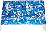 Windschutz Strand, Länge 8 Meter, blau mit Schulterriemen, mit Steuerbock