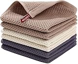 BW&HM Baumwolltücher Spültücher Baumwolle spültuch Baumwolle waschbar für Haushalt Küche Geschirr 6er Set 33x33 cm Grau+Beige+Braun