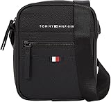 Tommy Hilfiger Herren Umhängetasche Essential PU Mini Reporter Klein, Schwarz (Black), Einheitsgröße