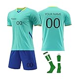 Maßgeschneiderte Fußballtrikots Individuelles Fußballtrikiot Benutzerdefiniert Trikot Personalisiertes Trikot Set Kinder Fußball Set Herren Trikots Shorts Socken Set