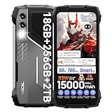 OSCAL Pilot 1 Outdoor Handy Ohne Vertrag Android 14, 15000mAh/33W, 18GB + 256GB/2TB, 6.67' 90Hz, 50MP+32MP AI Outdoor Smartphone, 5W 138dB Lautsprecher, Dual LED Baustellenhandy, NFC/OTG/GPS/Face ID