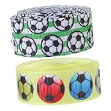 HOMSFOU 1 Satz Fußball Geschenkband Hochwertiges Ripsband Für Kreative Dekoration Geeignet Für Geschenkverpackungen Kuchendekoration Und Diy Projekte 2rollen