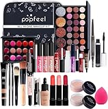 RoseFlower Schminke Set Profi Make Up Set Teenager Mädchen Schminkkoffer Kosmetische Makeup Paletten Lidschatten Vollgesichts Schminke mit Tragbare Reise Aufbewahrungstasche