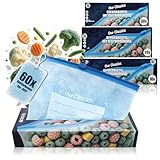 com-four® 60-tlg. Set Gefrierbeutel 1L, 3L, 6L zum Verschließen, wiederverschließbare Frischhaltebeutel zur Lebensmittelaufbewahrung - Allzweckbeutel bis -40°C (1L/3L/6L - 60 Stück)