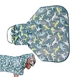 Haustier-Regenmantel – verstellbare Seilstreifen, wasserdicht, Kleidung, wasserdichte Hunde-Regenjacke, mit Kapuze, schneefest, winddicht für kleine bis große Hunde und Welpen