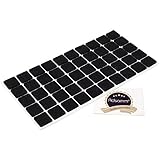Adsamm® / 50 x Selbstklebende Filzgleiter/Schwarz / 20x20 mm/Quadratisch/Möbelgleiter aus Filz mit 3.5 mm Stärke/Möbel- und Bodengleiter