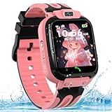 clleylise Kinder Smartwatch, Smartwatch Kinder mit GPS und Telefon Voice Chat, SOS IP68 Wasserdicht Spiel Kamera Wecker Touchscreen, Smart Watch für Jungen Mädchen 4-16 Jahre (Rosa-GPS)