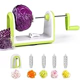 Dreamhigh® Spiralschneider Gemüse - für Spiralen Veg Pasta, Zucchini Nudeln Spiralschneider, Spiralschneider mit 4 Austauschbare Klingen und 1 Extra groß Saugnapf Für Gurke,Kartoffel,Zucchini