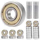40 Stück 608 ZZ Kugellager Bearing,Kohlenstoffstahl Hochgeschwindigkeits Miniatur Kugellager,Hitzebeständig Kugellager Skateboard Klein,Rillenkugellager für Roller, Inline Skates,(8x22x7) mm