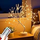 108 LED Lichterbaum Warmweiß, Dimmbar Mit Fernbedienung & Timer, 8 Modi, USB/Batteriebetrieben, Verstellbare Äste Bonsai Baum Lampe Für Weihnachten, Party, Schlafzimmer, Deko