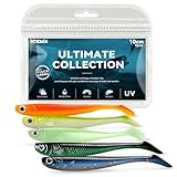 VEYCVLA Fishing Gummifische Zander Set 10 cm 5 Stück Farben Gummiköder Zander-Angeln-Softbait Angelköder,Gummi Fische Gummifisch Set -Gummifisch barsch Köder-Angel wundertüte gummifische