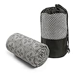 Morbuy Mikrofaser Hot Yoga Handtuch, Yoga Mat 183x63cm rutschfest Fitnesstuch Weich Atmungsaktiv Antirutsch Yogatuch Gilt für Fitness Ausbildung (183x63cm,Grau)