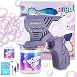 Seifenblasenpistole Kinder Seifenblasenmaschine Seifenblasen Machine,Licht Blasen Elektrisch Mit 190 ML Tank Automatische Seifenblasen Bubbles Maker Maschine Für Kids Shooter Spielzeug,Grau Seifenblas
