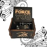 MINGZE Premier Spieluhr, Vielzahl von Stilen Musik-Box Hand-hölzerne kreative Holz Handwerk Gravur aus Holz Dekorative Box (Star Wars（Black）)