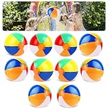 LWMTT 10 Stück Wasserball Aufblasbar, Farbig Wasserbälle, Wasserball Baby, Aufblasbare Wasserbälle, Strandbälle Kinder für Pool Party Sommeraktivitäten im Freien Strandparty