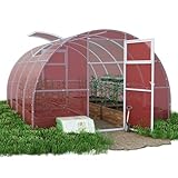 Rosa Gewächshaus 3x6 m mit 4 mm Polycarbonat Hohlkammerplatten, Stabiler Stahlrahmen 20x40, UV-geschützt & wetterfest, Tomatenhaus & Frühbeet mit Schiebetüren – E‑szklarnia® Edition