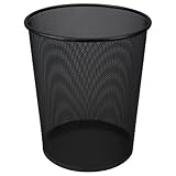 Riyashop Papierkorb 19l Drahtkorb Papiereimer Mülleimer Draht Drahteimer Abfalleimer Rund (Schwarz)