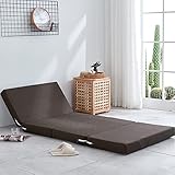 Faltbare Schaumstoff-Matratze, 200 cm, tragbares Futon-Bodenbett, abnehmbarer Bezug, rutschfest, ideale Gäste-Schlaflösung, platzsparender Komfort für Zuhause und Reisen