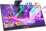 Portable Monitor 18,5 Zoll, 120Hz Tragbarer Monitor für Gaming FHD 1080P Mobiler Monitor mit HDR HDMI USB C Portabler PC Monitor Laptop Bildschirm Erweiterung Zweiter Bildschirm für Laptop Switch/Xbox