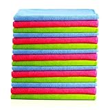 Glart Fusselfreie Mikrofaser-Auto-Reinigungstücher, weich, saugfähig und lackschonend, 40 x 40 cm - Blau, Grün, Rosa (15er-Pack)