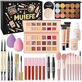 Muiefe Schminkset Frauen, All in One Make Up Set, Kosmetik Geschenkset mit Lidschatten Palette, Foundation, Lip Gloss, Eyeliner, Mascara for Damen & Teenager Mädchen