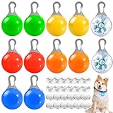 12 Stück Hunde Leuchtanhänger, Blinklicht Hund, Hunde Sicherheits Blinklicht Clip-On LED Leuchtanhänger Haustier Leuchthalsband mit 3 Blinkmodis, Leuchtanhänger für Schulranzen und Kinder - LED
