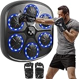 Asdsed Music Boxing Machine für Erwachsene, Bluetooth Musik Box Maschine mit LED Licht, Boxhandschuhen mit 9 Geschwindigkeitsmodi und Zählmodus, Elektronische Boxmaschine für Kinder und Erwachsene