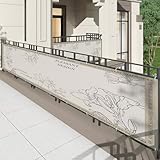 Machtiging Balkon sichtschutz,Balkonverkleidung,Balkonabdeckung,Balkonverkleidung Windschutz,sichtschutz terrasse,Schutz vor neugierigen Blicken,Mit Ösen,Kabelbindungen,für Garten Balkon Zaun