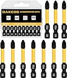 DAKCOS PZ2 Bit lang, Torx Bit PZ2, Bit-Sortiment aus S2, Schrauber-Bit 1/4' Sechskantschaft (Länge: 50 mm, 10 Stück)