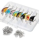 DONQL Angelköder-Set Minnow Baits Kit Wobbler Crankbaits mit Haken Harte Druckknöpfe für Salzwasser, Süßwasser, Forellen, Barsch, Lachsangeln (8 Stück – 4,5 cm/4 g)