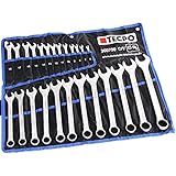 TECPO Maul-Ringschlüssel-Satz 25 Teile Ring Maulschlüssel Werkzeug Schlüssel Set, 6-32mm, 25-teilig