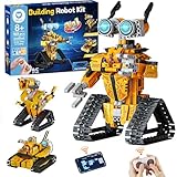 Sillbird Technik Roboter für Kinder Bausatz Bauspielzeug, 3-in-1 Roboter mit Bluetooth-Fernsteuerung, Wiederaufladbarer, RC Technic Wall Robot/Mech Tank, ab 8 Jahre Jungen,468 Stück