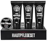 Viking Revolution - Gesichtspflege Männer - (142 g je) Verjüngende Feuchtigkeitscreme, Mikrodermabrasion-Gesichtspeeling, Schaumreiniger, Eye Cream (29 g) - Herren Geschenke