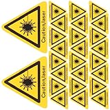 Gatuida 50stücke Warnaufkleber Sicherheitsaufkleber Caution Sign Für Laserwarnung Selbstklebende Warnhinweise Optimale Sichtbarkeit Für Technik-umgebungen