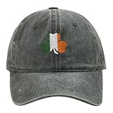 Bald Cap Irish Vintage Baseball Cap Embroidered Cotton Adjustable Distressed Dad Hat Cap Schwarz Kariert (AG, One Size)