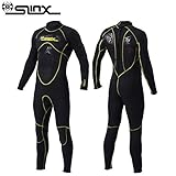PAWHITS Herren Neoprenanzug 3 mm Lange Ärmel Thermo-Neopren Langarm Overall Neopren Surf Snorkeling Schwimmen Tauchen Schwarz (XXXL)