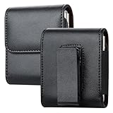 Handytasche Gürtel Kompatibel mit Samsung Galaxy Z Flip 6/5/4/3/Z Flip/Motorola Razr 40/50 Ultra Gürteltasche mit Gürtelclip,Leder Handy Tasche Herren Gürteltasche für Galaxy Z Flip 6 Serie.Schwarz