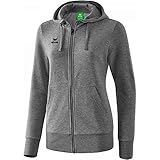 Erima Damen Basic Kapuzensweat Jacke (2072004), grau Melange, 34