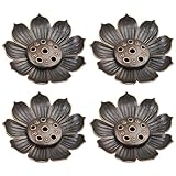 Räucherstäbchen Halter Lotus 4 Stück, Weihrauchhalter Set mit Aschefänger, Räucherstäbchenhalter für Räucherkegel oder Stäbchen, Incense Holder für Meditation Yoga Wohnzimmer Dekoration