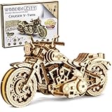 WOODEN.CITY Holzmodellbausatz Cruiser V-Twin, Mechanisch 3D Puzzle, Brettspiele Erwachsene, Holzpuzzle Erwachsene - DIY Spielzeug, Laser Cut Hobby, Ideal Geschenk und Dekoration für Erwachsene