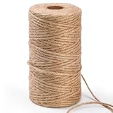 Jute-Schnur 100m 2mm Reißfest Naturjute Kordelband Paketschnur Gartenschnur Bindfaden Dekoration Basteln Verpackung
